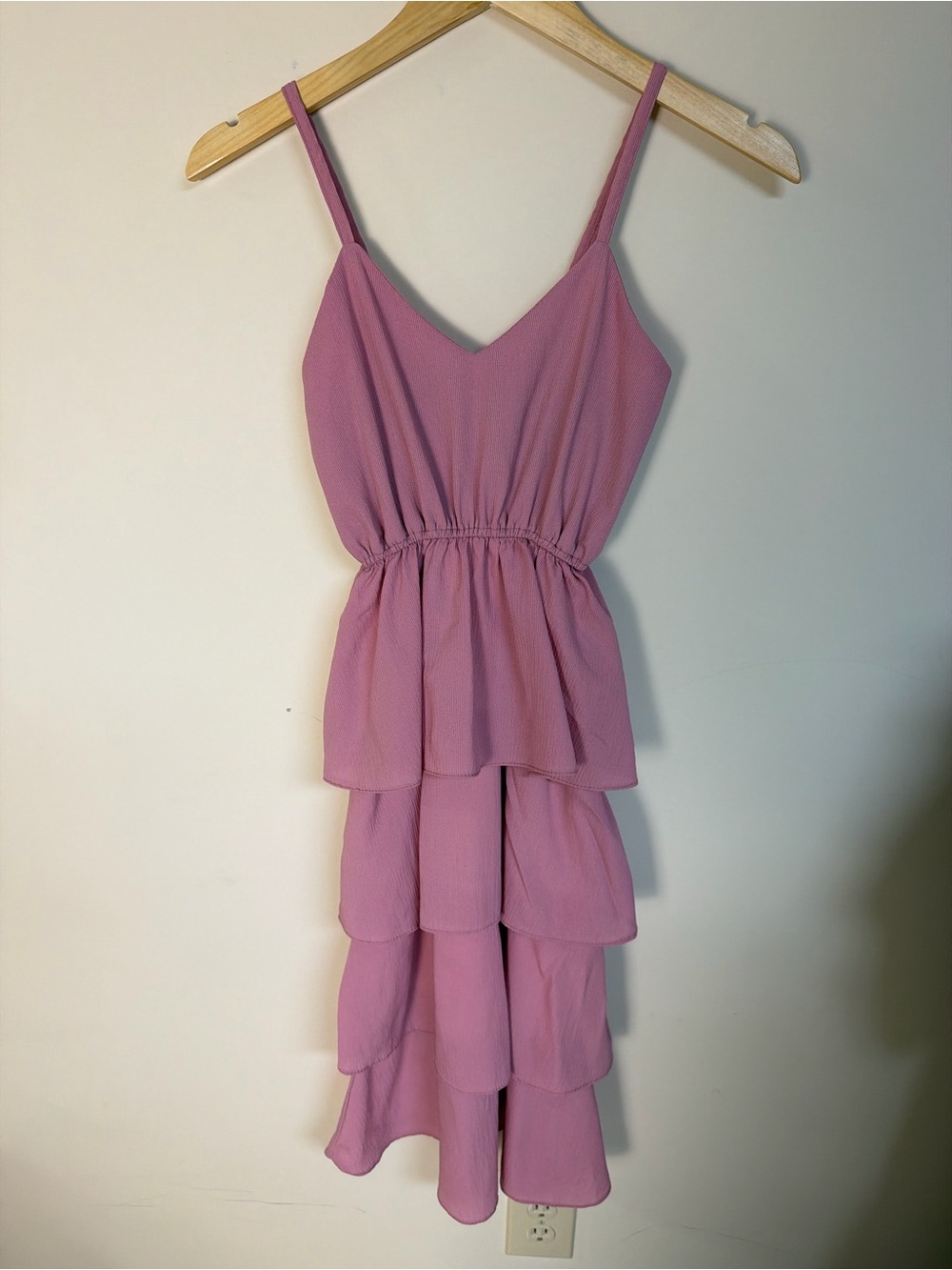 Sleeveless Tiered Maxi Dress in Dusty Pink